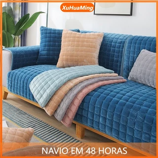 Capa De Sofá De Algodão Lavado/Antideslizante Para 1/2/3/4/Lugares E L De Escala