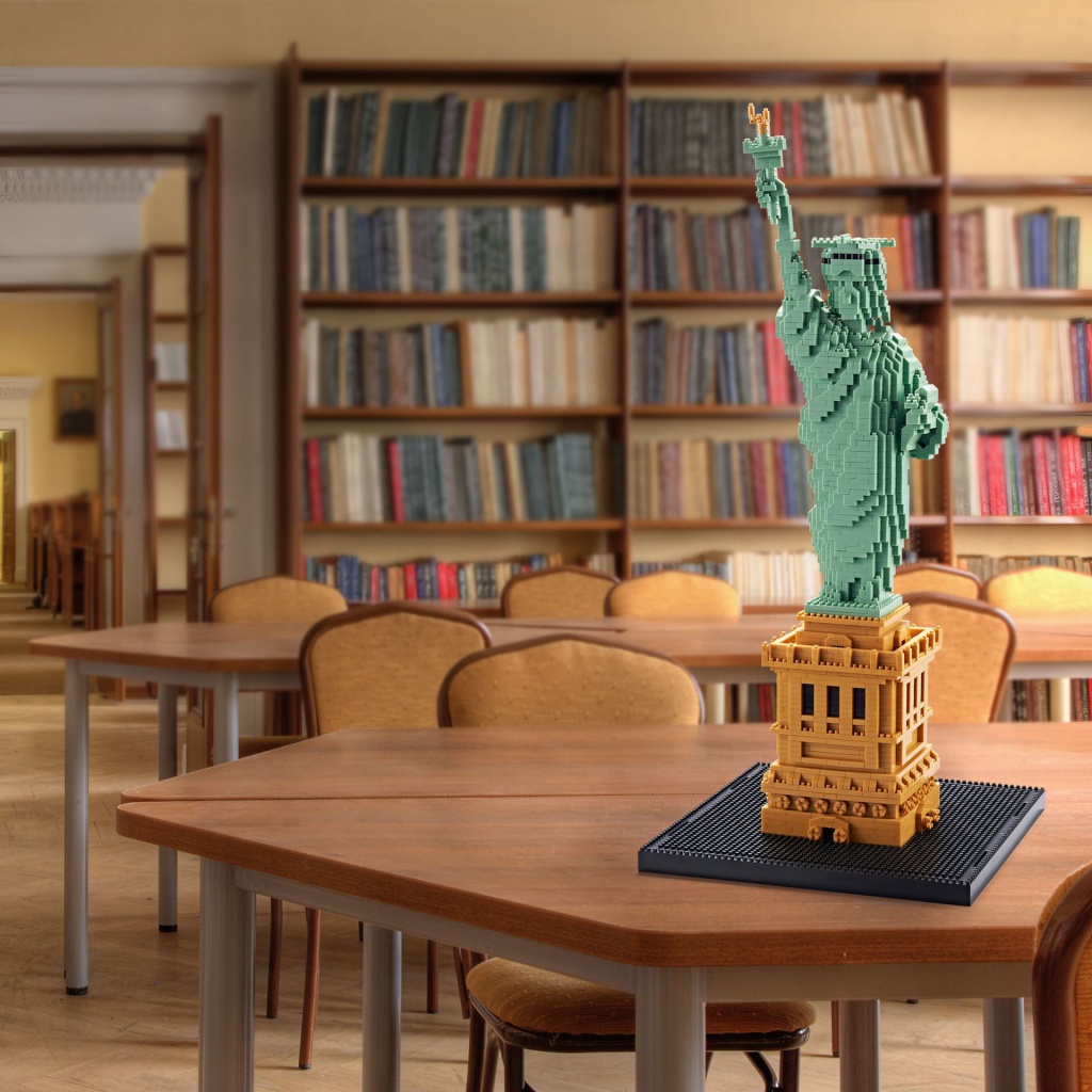 2810PCS Edifício Mundialmente Famoso Estátua Americana De Micropartículas Da Liberty Montando Blocos De Construção De Brinquedos