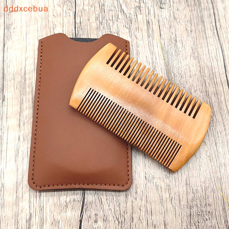 [Dddddxcebua] Pente De Bigode De Barba Feito À Mão Para Homens Escova Pentear O Com Estojo De Couro PU
