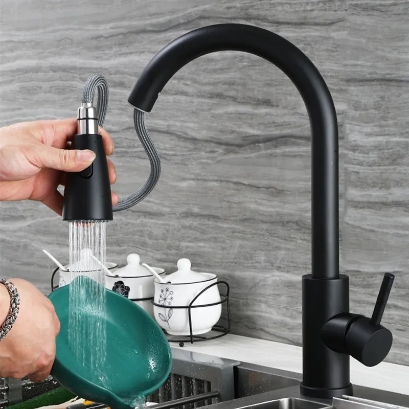 Torneira Cozinha Gourmet Misturador Monocomando Preto Fosco