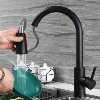Torneira Cozinha Gourmet Misturador Monocomando Preto Fosco