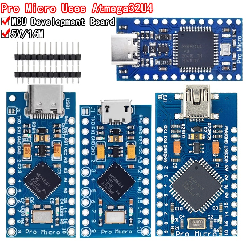 Pro Micro ATmega32U4 5V 16MHz Substituir ATmega328 Para Arduino Mini ...