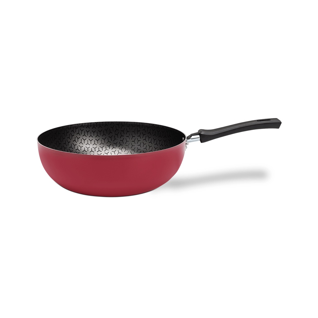 Wok Brinox Pró-flon 4,1 Litros Vermelho Borgonha