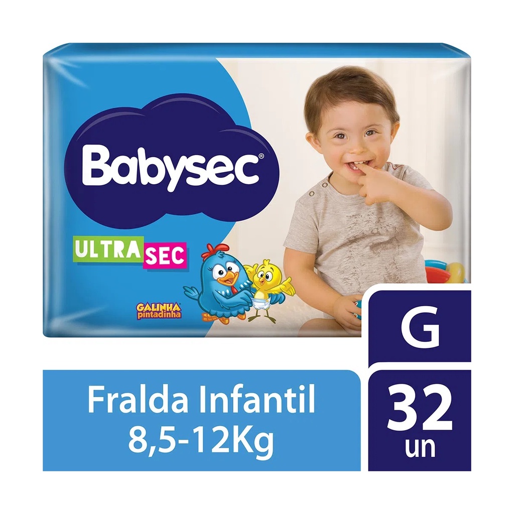 Babysec Ultrasec Galinha Pintadinha - Fralda, Tamanho G, 32