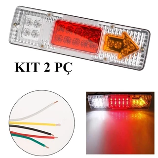 Par De Lanterna Sinalizador Traseira 46 Led Prova Dgua Para Fina Volvo Iveco Caminhao Vam Carro em Oferta na Shopee