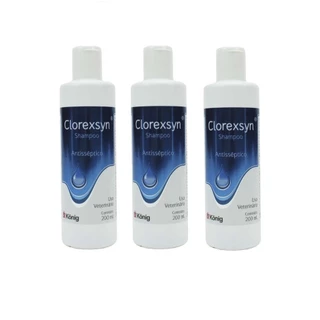 Kit 3 Shampoo Clorexsyn 200ml Antisséptico Para Cães e Gatos