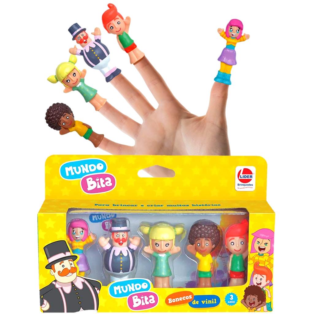 Bonecos Miniaturas Turma Mundo Bita Dedoches Vinil Macio 7 Cm Divertidos - Lider Brinquedos