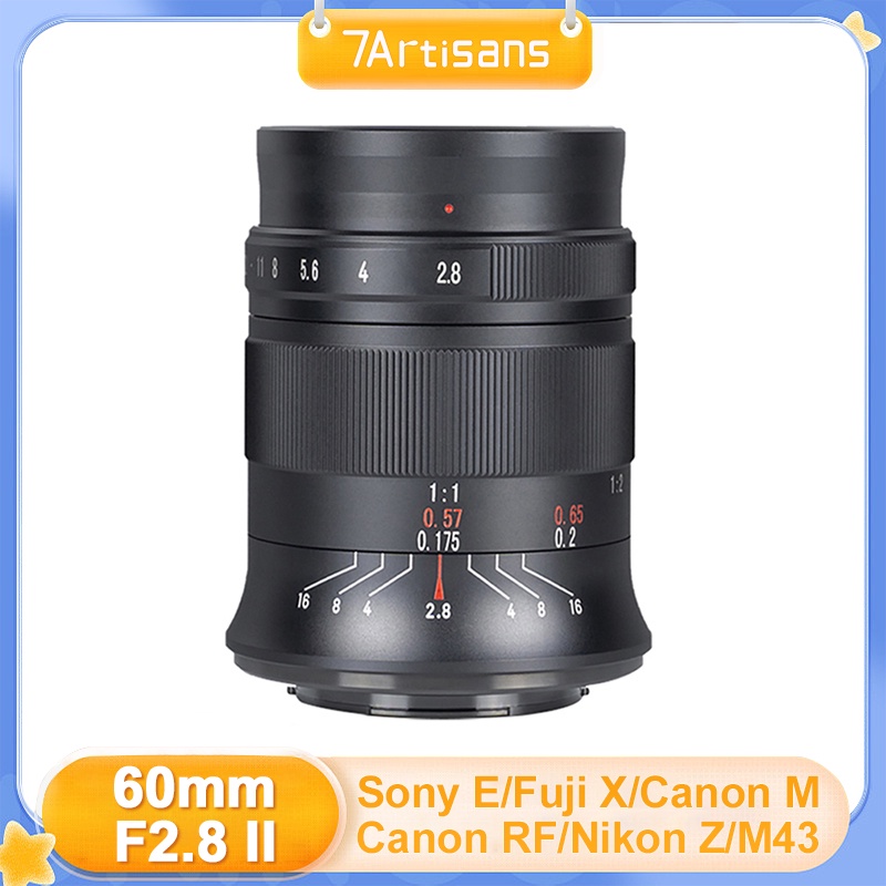 7artisans 60mm F2.8 Mark II V2 Manual Focus Macro APS-C Lens For Fuji FX Mount E