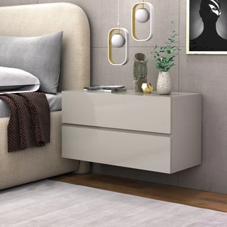mesa de cabeceira parede suspenso eros 60cm largura com 2 gavetas