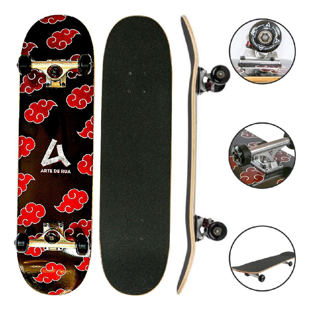 SKATE PROFISSIONAL ARTE DE RUA NINJA AKATSUKI PARA ADULTOS E
