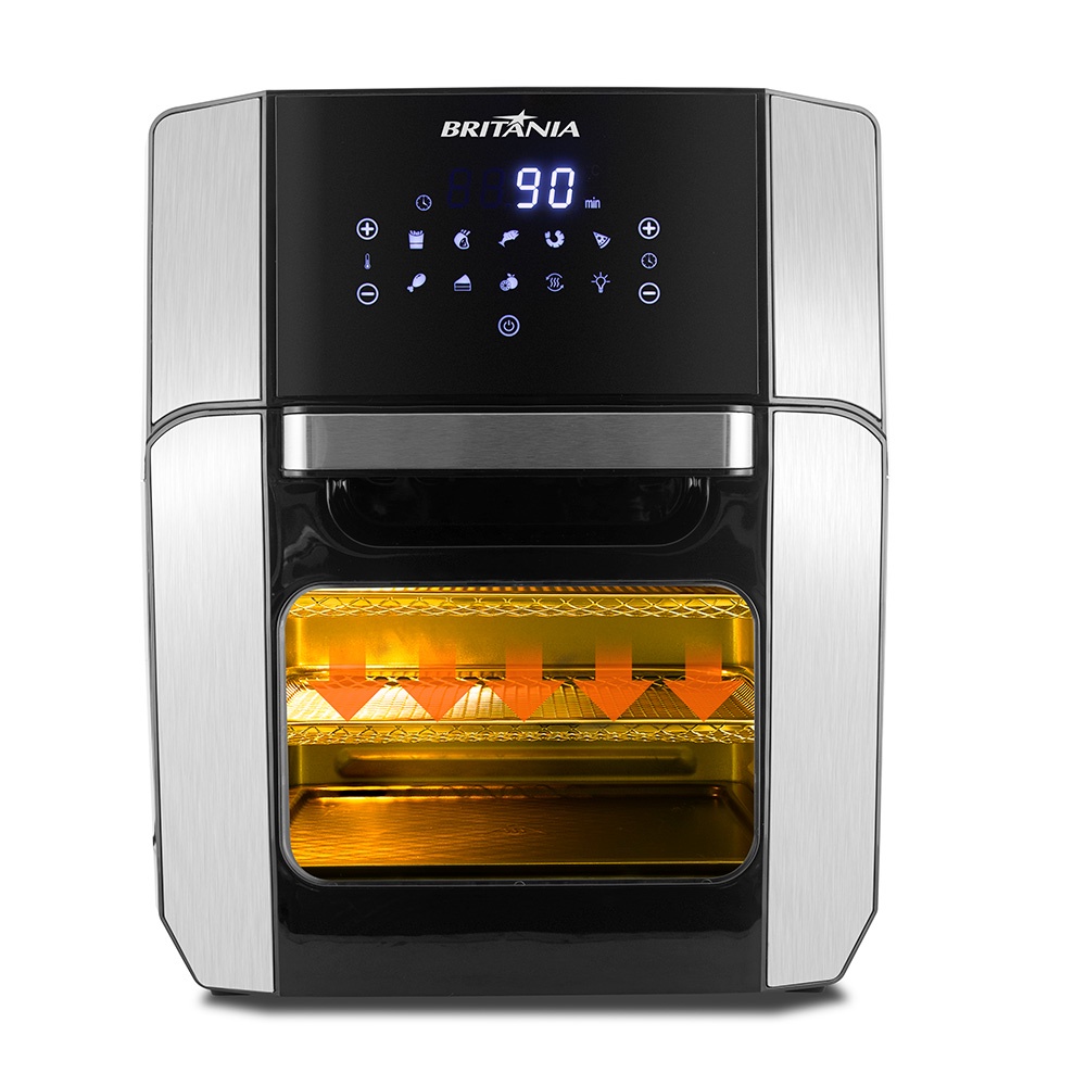 Fritadeira Britânia 2 Em 1 Air Fry E Forno 12 L Bfr2300 220v