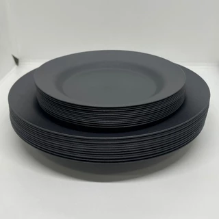 6 Prato Ref.6 Pratos Sobremesa Redondos 6 Cum 400ml Preto**