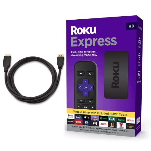 Roku Express HD Streaming Media Player com cabo HDMI de alta velocidade