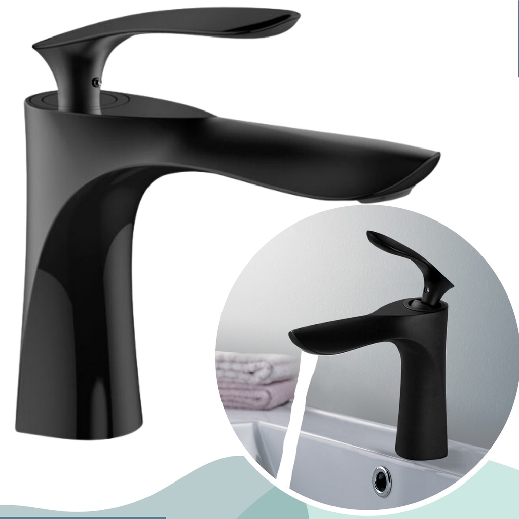 Torneira Bancada Banheiro Lavabo Metal Preta Monocomando Luxo