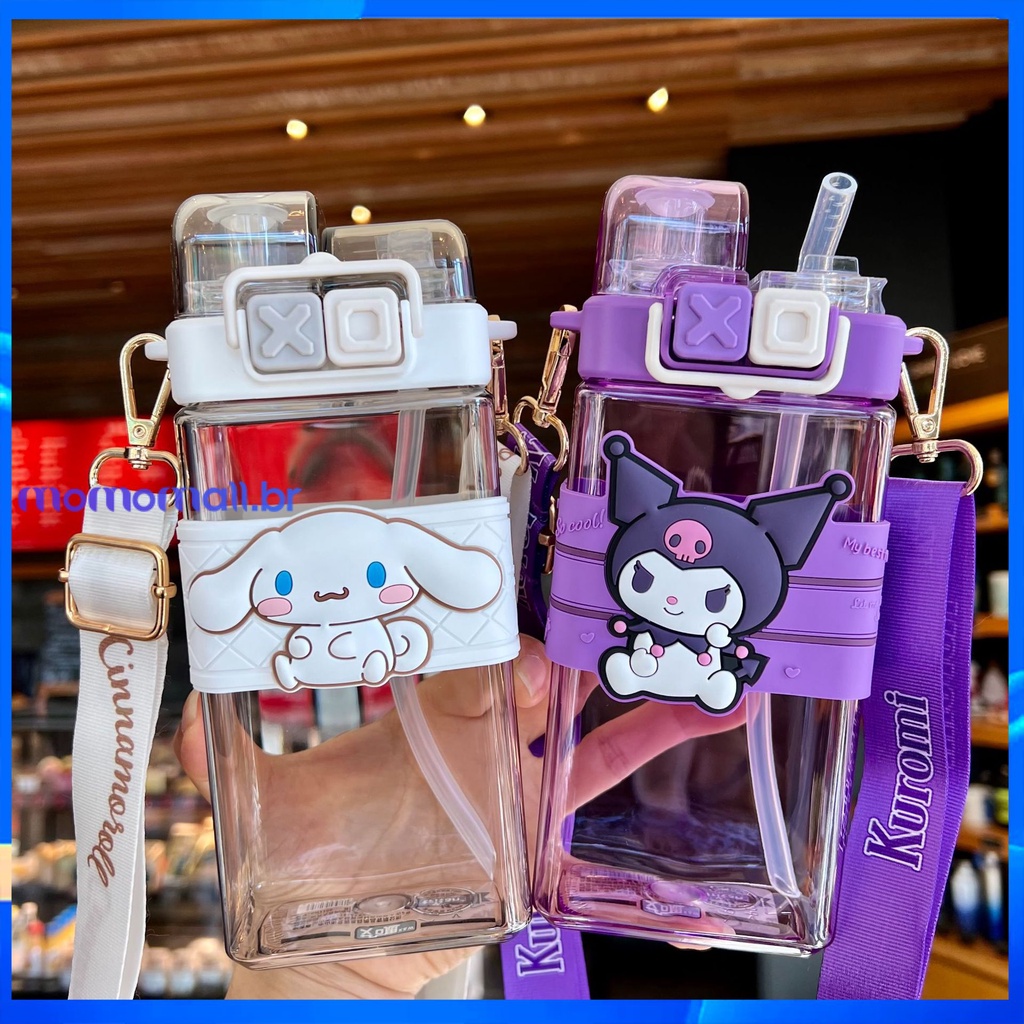 Garrafa Plástica De 520ml Sanrioed Infantil Dupla Copo Da Bebida Pompurin Melodia Kuromi Cinnamoroll Desenhos Animados Estudantes Grande Capacidade Garrafa De Água Para Escola | Momomall