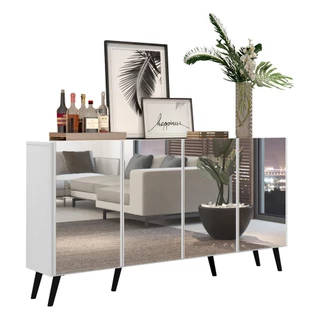 Aparador Buffet 4 portas com Espelho Retrô Vegas Multimóveis V3559