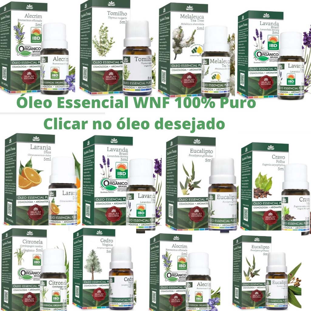 Óleo Essencial WNF para Aromaterapia Osmologia 100% Puro e Natural