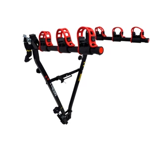04 - Suporte para bike Transbike Suporte ENGATE 3 bicicletas Preto tira Vermelha Sedan Hatch Speed MTB