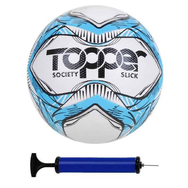 Bola Society Topper Slick Azul + Bomba de Ar