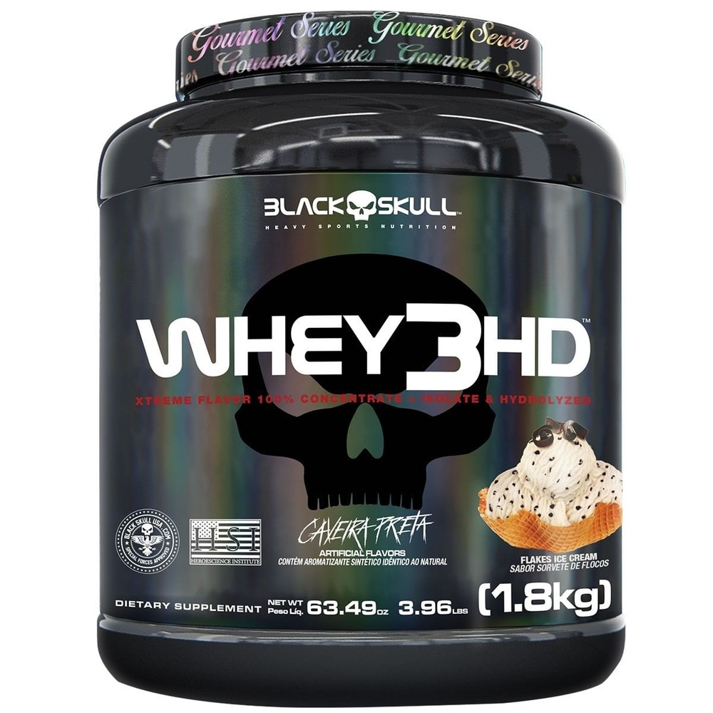 Whey 3HD Gourmet – 1800g Sorvete de Flocos – Black Skull