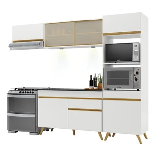 Cozinha Compacta 4 peças com Leds MP2016 Veneza Up Multimóveis Branca