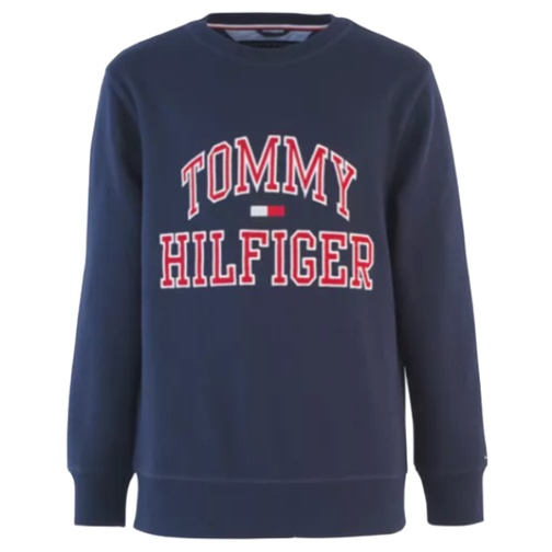 Blusa Tommy Hilfiger de Moletinho Branco e Azul - Menino - Baby
