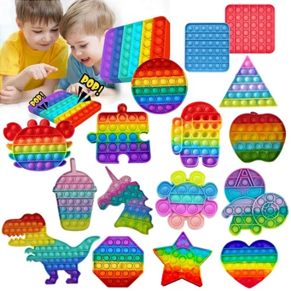 PROMOÇÃO PACOTE COM 10peca Pop It Brinquedo Fidget Toy Anti Stresse ...