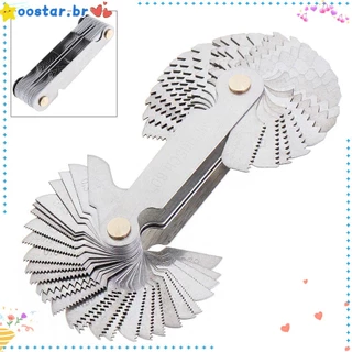 OOSTAR 58pcs Medidor De Rosca Dentes De Aço Carbono Parafusos US 55/60 Grau