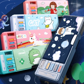 Estojo De Lápis Kawaii Multifuncional De Dupla Camada Bolsa De Grande Capacidade De Volta Para Material Escolar A Loja De Papelaria Feminina Meninos