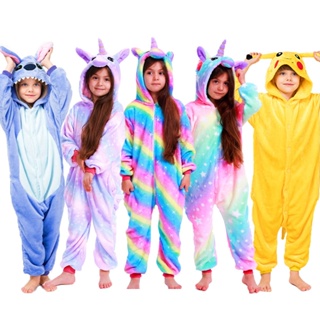 Pijama SLOWMOOSE Inverno Meninos Costura Crianças Cosplay Costura Onesie  Unicórnio Pijama Pijama para Meninas 4-12 Anos L03 - 4T (La39 - 10)