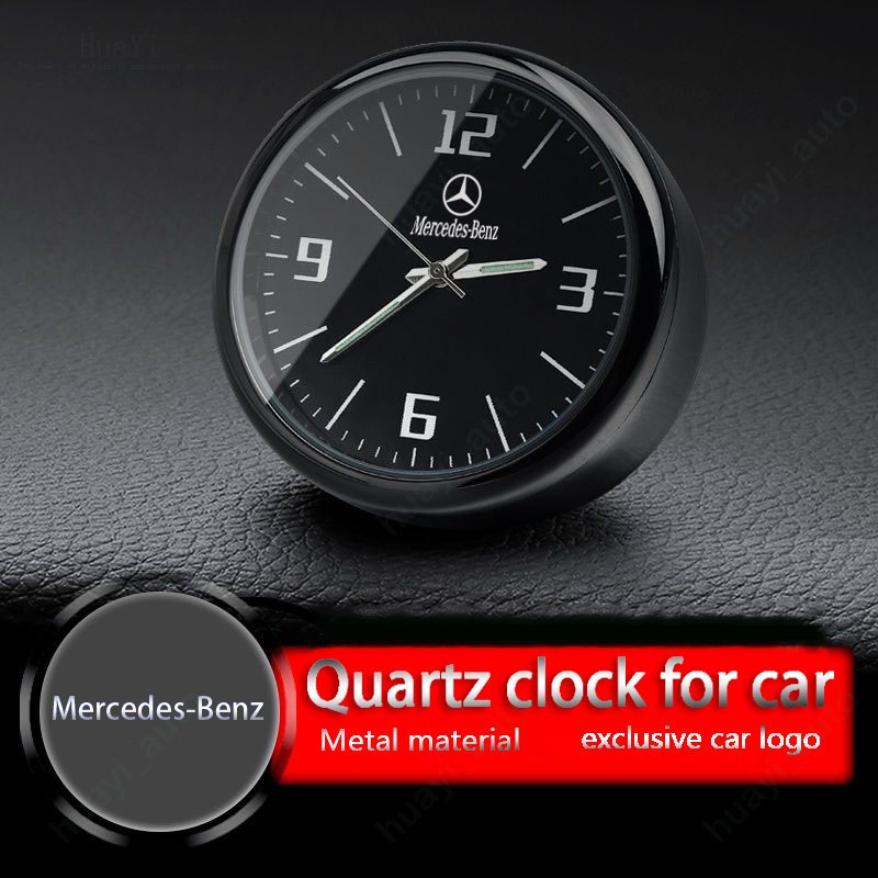 Mini Relógio Luminoso De Quartzo Para Carros Painel De Instrumentos Saída De Ar Qualquer Adesivo Mercedes Benz GLE Classe E C GLC A CLA V GLA Sprinte Acessórios