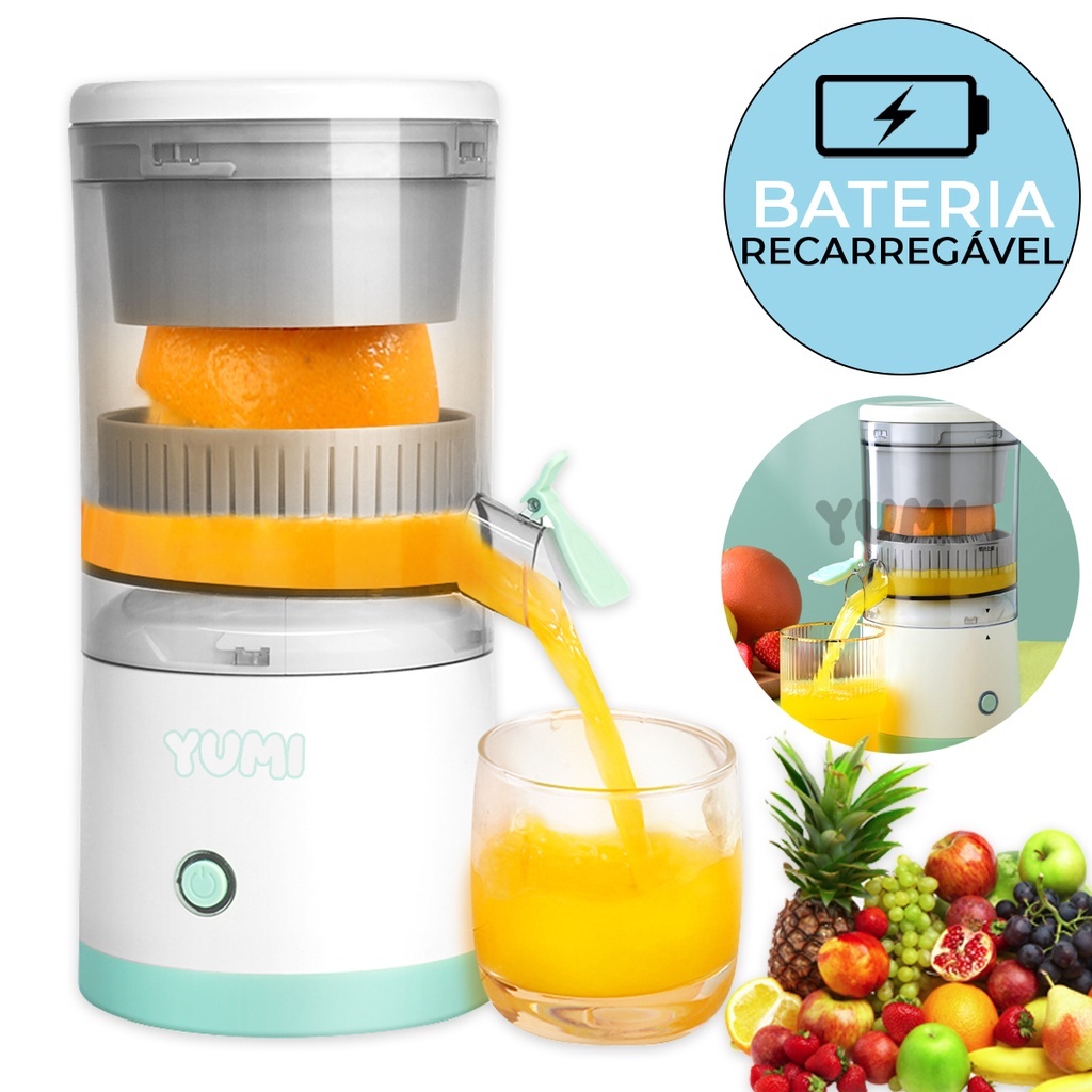 Espremedor De Frutas Elétrico Portátil P/suco Limão Laranja Super Forte Recarregável USB