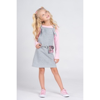 Salopete Feminina Infantil Inverno Bolsinho Metalizado Mescla