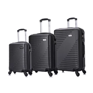 Conjunto 3 mala de viagem PP P e M Chicago Swiss Move Grafite