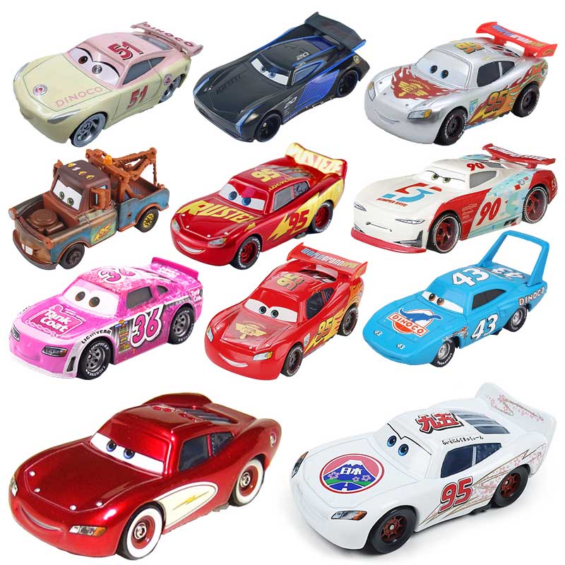 Disney Pixar Cars 2 3 Relâmpago McQueen Chick Hicks Mater Race Car Toy 1 : 55 Diecast Veículo Metal Natal Aniversário Garotos Presentes