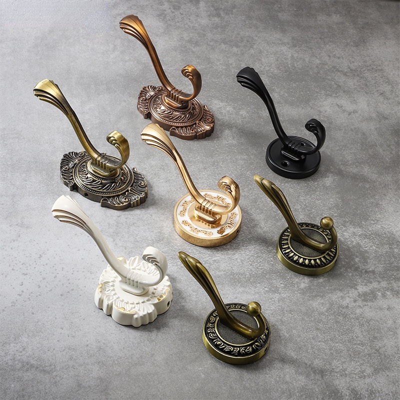 Estilo Europeu Preto Verde Vermelho retro Grande Casaco De Gancho De Banheiro Parede Simples Pendurado Liga De Alumínio