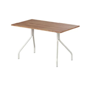 Mesa de Jantar Tampo Freijó e Tubos Prata 1556 Carraro
