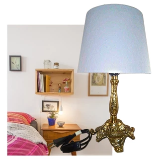 Abajur Luminária de Mesa Quarto Sala Retro Moderno Metal Dourado