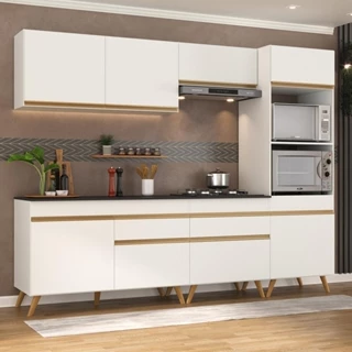 Armário de Cozinha Completa 252cm Veneza Multimóveis V3713