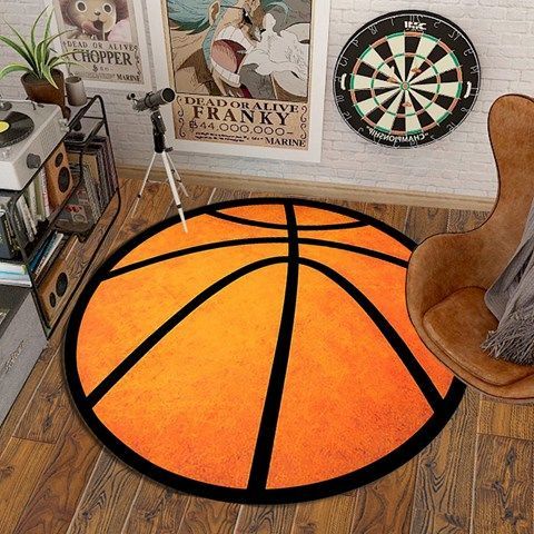 Nba Creative Round Carpet Lakers Warriors Rocket Bedroom Cartoon Cadeira de desenho animado Cadeira de computador Cesta giratória Cadeira giratória Personalização do tapete