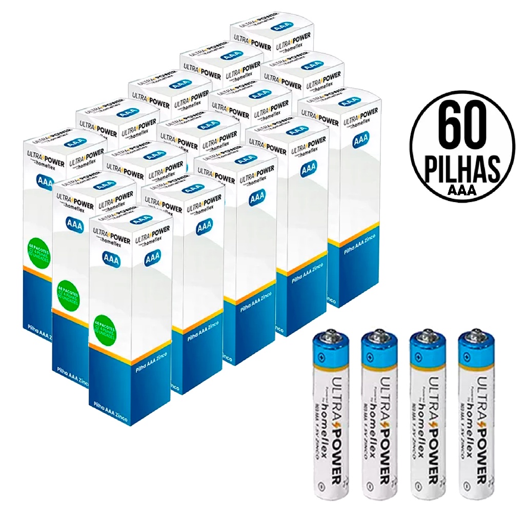 60 Pilhas Aaa Palito Comum Caixa Ultra Power