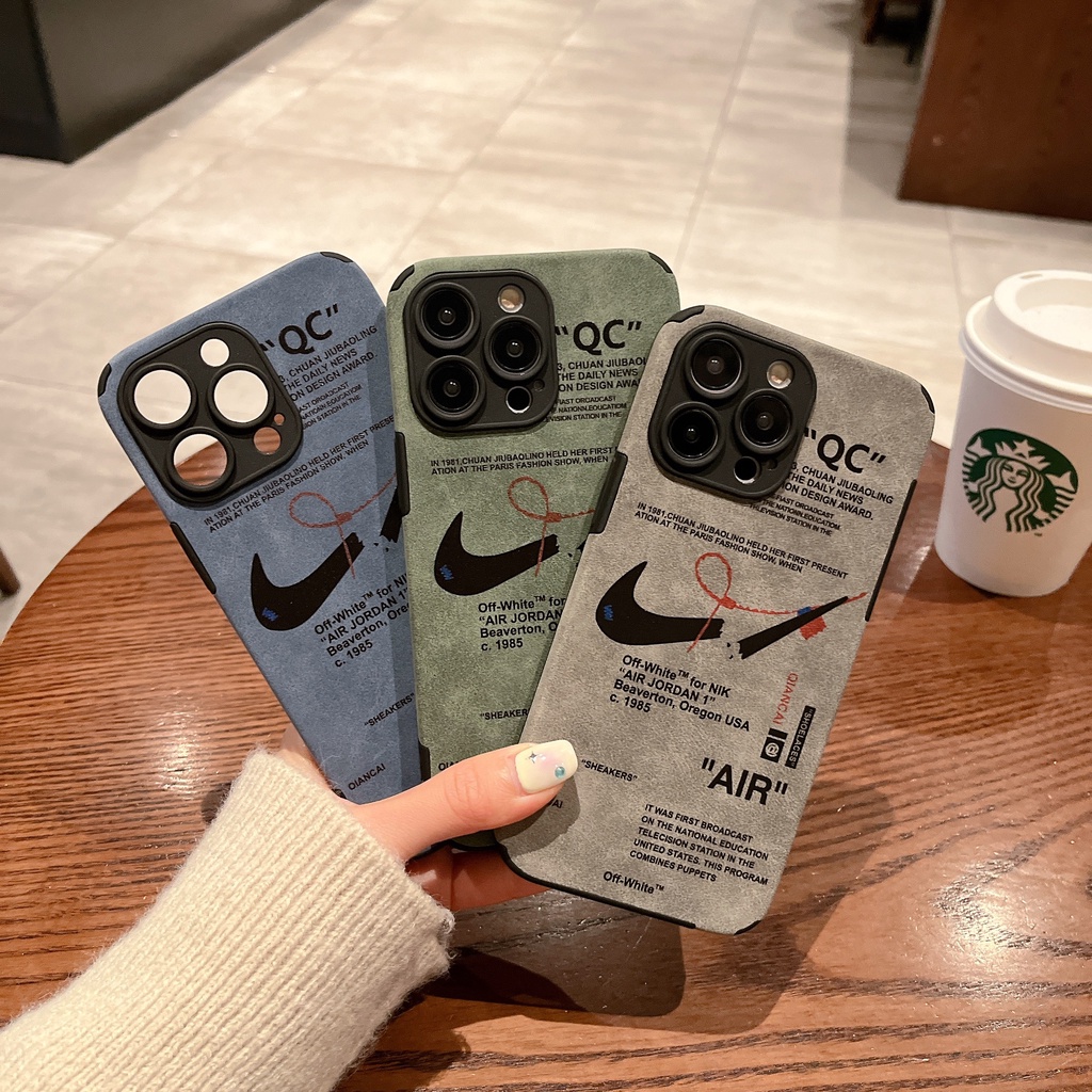Tênis De Rótulo Esportivo Capa De Couro Para iPhone 14 13 12 11 Pro Max XS XR 7 8 Plus Cor Sólida Retro