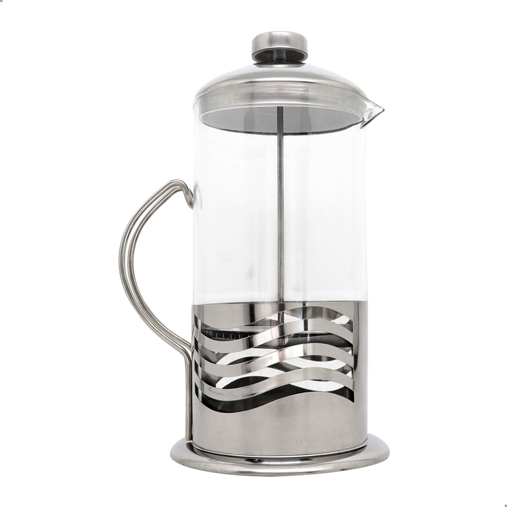 Cafeteira Prensa Francesa 800ml Vidro Base E Tampa Inox Chá Café