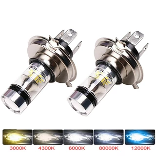2Pcs H7 H4 H11 H1 H3 H8 Kit De Conversão De Faróis LED Lâmpadas High Low Beam 100W Branco 6000K Farol De Condução Automática 12V 24V