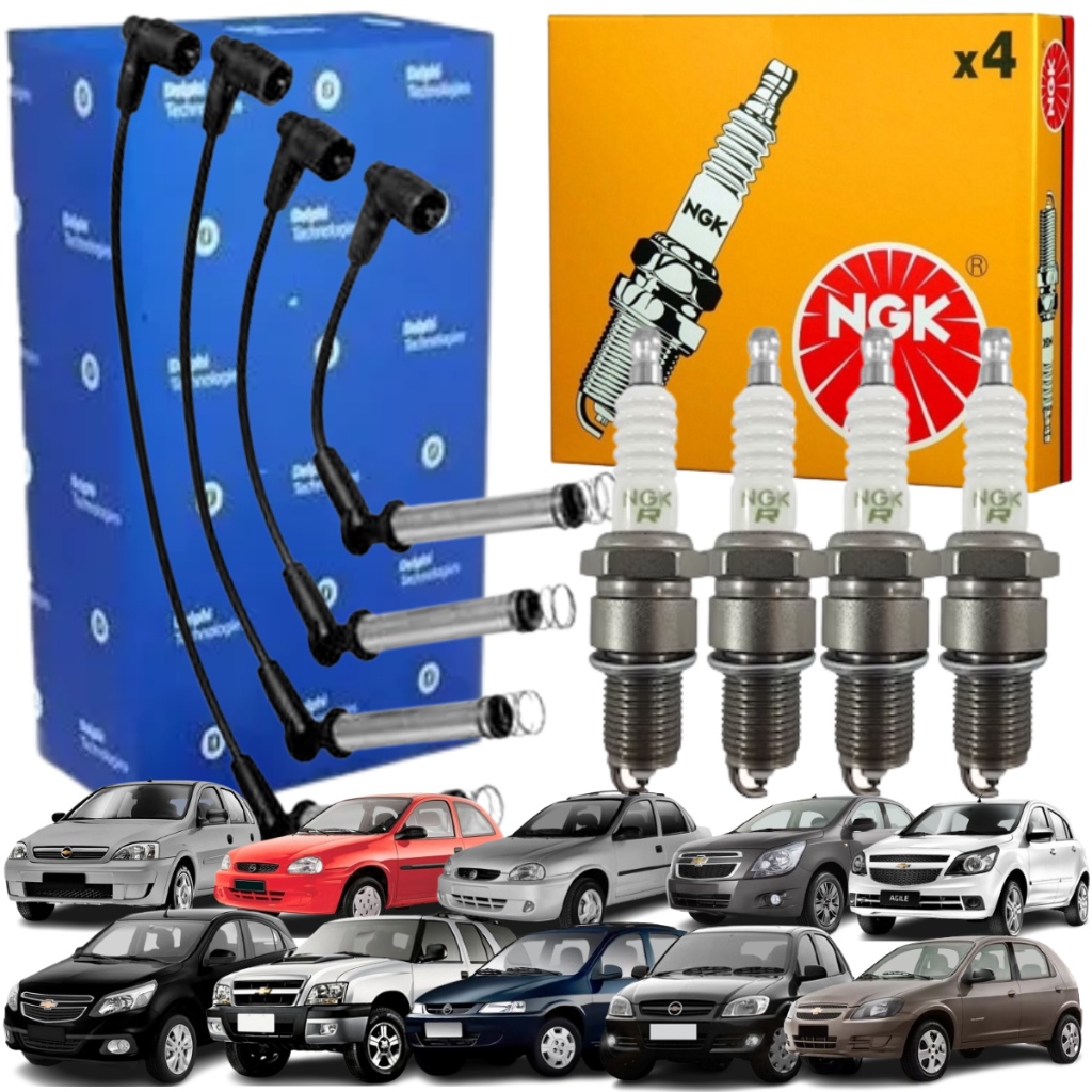 Kit Jogo Vela e cabos De Ignição Original Corsa Celta Agile Cobalt ...