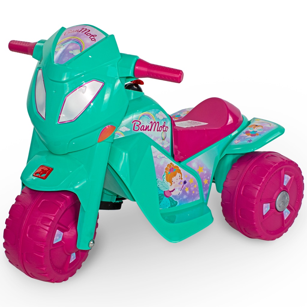 Moto Elétrica Bandeirante Infantil PINK XT3 Até 25kg Rosa