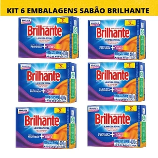 Kit Com 6 Unidades Sabão Em Pó Brilhante 400 Gramas
