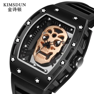 Kingston Fashion Skull Skull Ghost Head Skeleton Relógio de Cabeça Fantasma Relógio de Cabeça Fantasma Relógio de Silicone de Quartzo