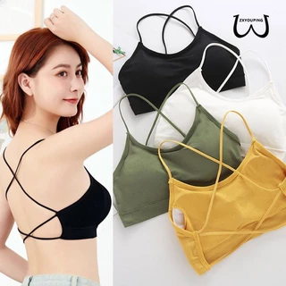 ZXYOUPING kit 1/4 sutiã esportivo Fitness / Shapewear / Corrida / Yoga Lingerie，Sutiã cruzado nas costas，sutiã Sem Costura com bojo confortável，sutiã alça fina push up sem aro / Roupa Íntima / top Academia