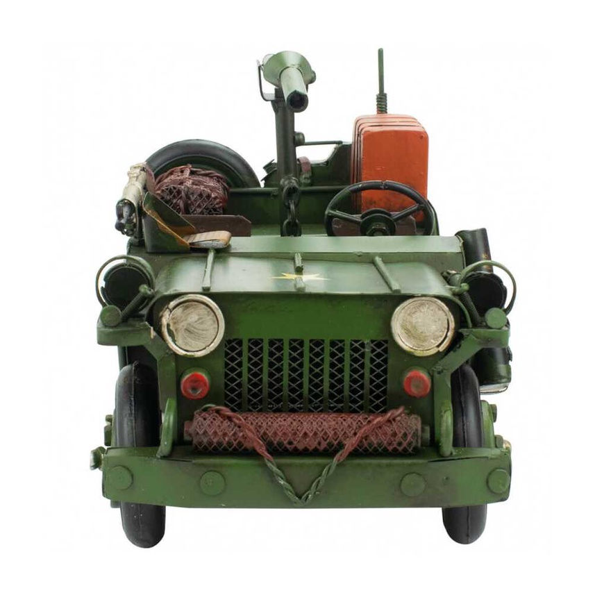 Jeep Verde 13x26x13cm Estilo Retrô - Vintage